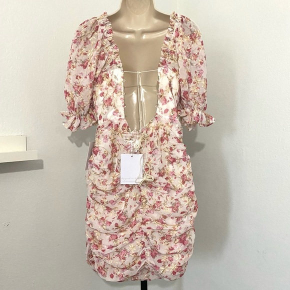 Alamour The Label Myrna Floral Bustier Corset Mini Dress Lace Up New Coquette - Picture 5 of 12